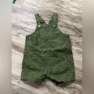 Carter’s Green Dino Denim Overalls 9 Months Size